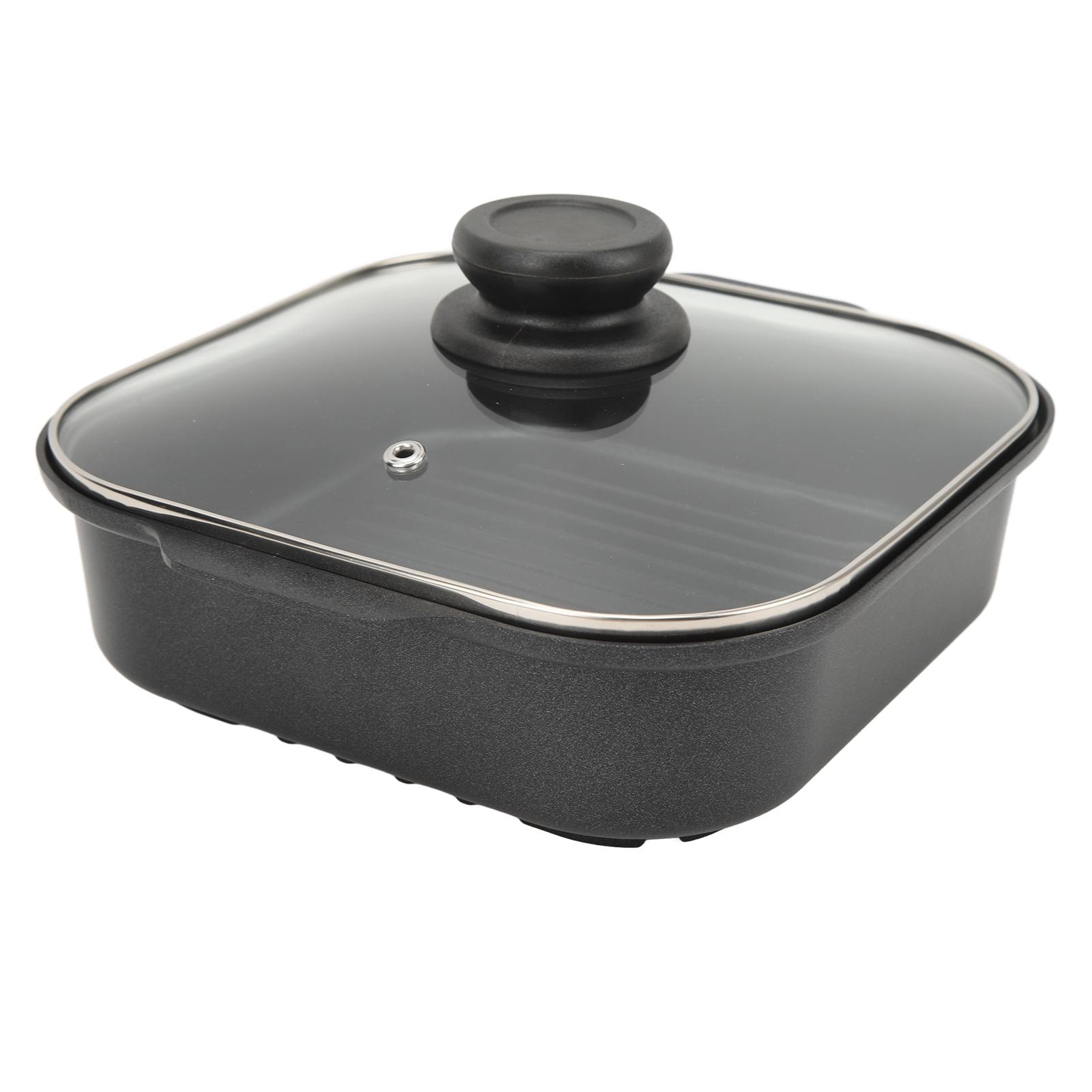Outdoor Multifunctional Grill Pan Cast Aluminum Non Stick Korean Style Grill Frying Pan with Lid