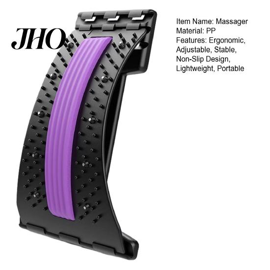 Adjustable Intensity Back Massager Lumbar Stretcher Stretcher, Lower Pain Relief with Magnetic Therapy Spine Decompression & Massage Points, Ergonomic