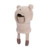 Kids Hat with Face Guard Scarf Plush Inner Lining Solid Color Bear Shape Warm Windproof Knit Hat Autumn Winter Outdoor Wear