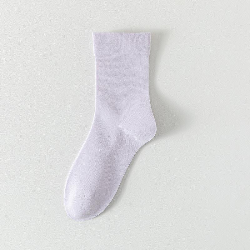 Solid Color Boneless Pile Stockings, Spring and Summer Loose Maternity Socks, Mid-calf Socks, Summer Breathable and Sweat-absorbing Cotton Socks