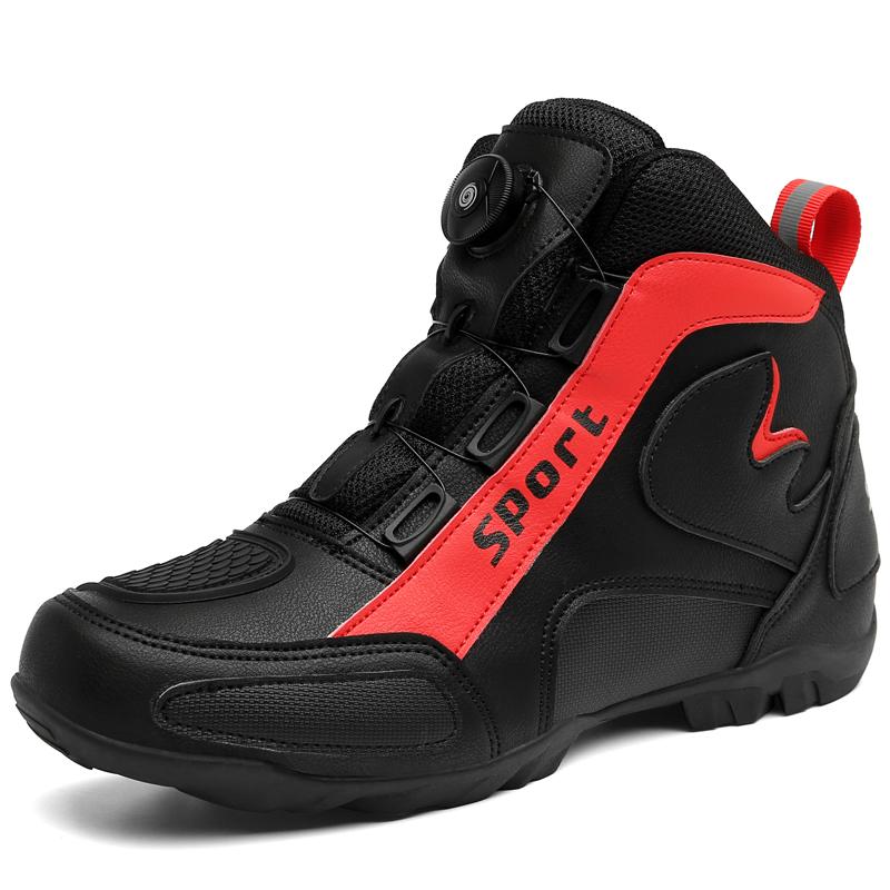 

Мотоциклетные ботинки мужские высокие профессиональные ботинки для езды Модные уличные больших размеров повседневные на мягкой подошве спортивные ботинки Мотоциклетные ботинки 40
