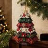 Handgefertigtes DIY gestepptes Weihnachtsbaum-Set Vintage-Druck Handnähen Baumschmuck DIY Nähset Landhaus