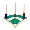 Space Saving Baseball Rings Stand Wood Baseball Rings Stand with Artistic Stadium Designs for Sports Enthusiasts