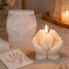 Hand Holding Baby Feet Silicone Candle Molds 3D Nonstick Candle Mold For DIY Plaster Resin Epoxy Home Nursery Decor