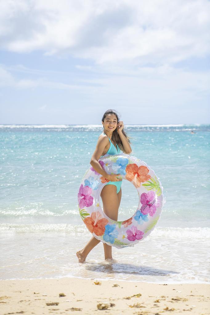 Igarashi 100cm Inflatable Ring, Natural Beauty Inflatable Ring with Rope, RLD-100G
