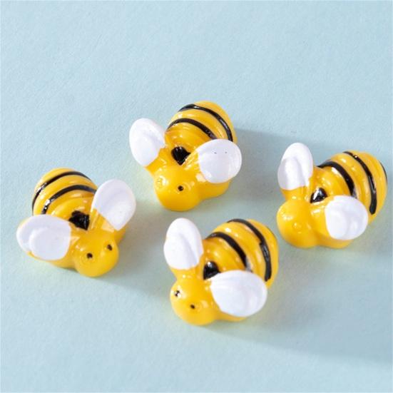 10Pcs Bee Shape Animals Mini Resin Decor Bright Color DIY Cartoon Exquisite Animals Miniature Crafts Accessories