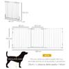 Self-Closing Dog Gate with Locking System, Metal and Plastic, 180x74.5 Cm, White