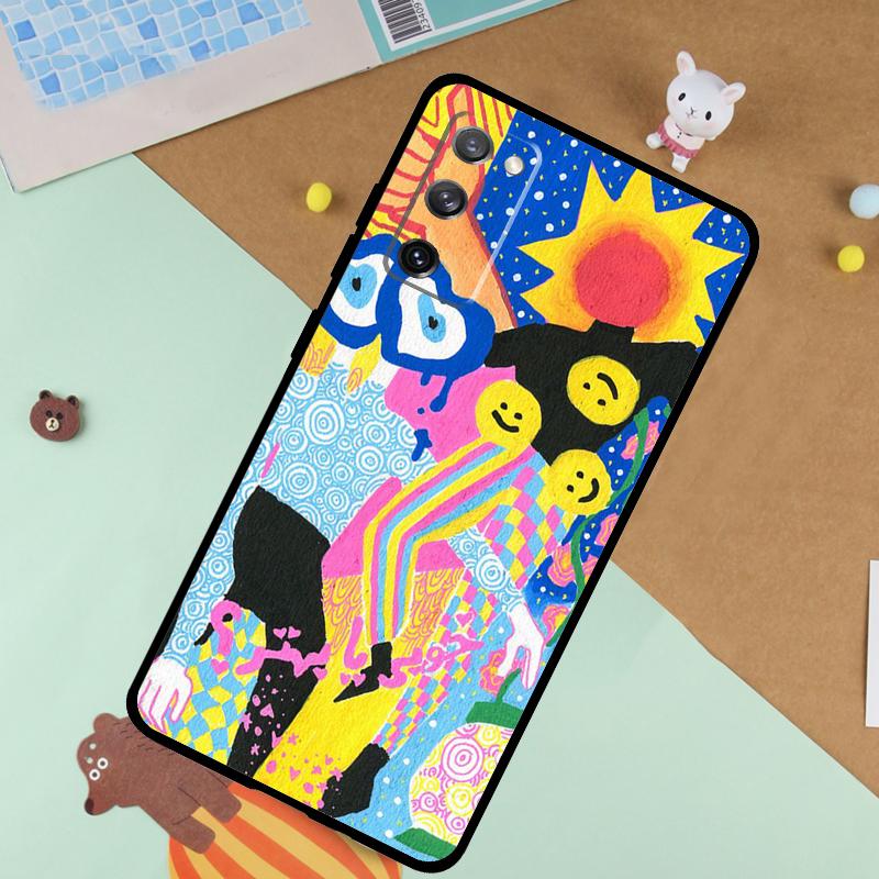 Indie Hippie Art Soft Case For Samsung Galaxy S25 Ultra S9 S10 S20 FE S21 S22 S23 Plus S24 Ultra Funda Cover