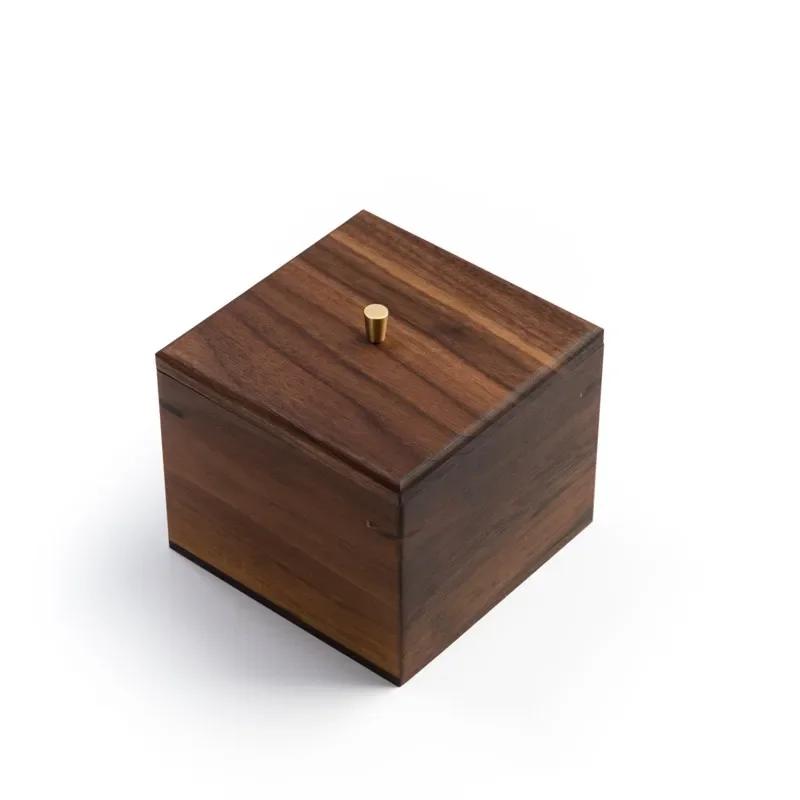 Black Walnut Square Box Wooden Handmade