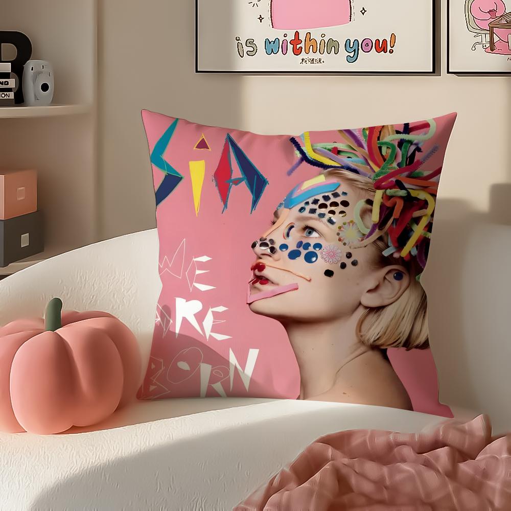 Mysterious Pop Australian Singer SSia FFurler Cushion Cover Pillowcase Short Plush Invisible zipper Room Sofa Cushion Cover