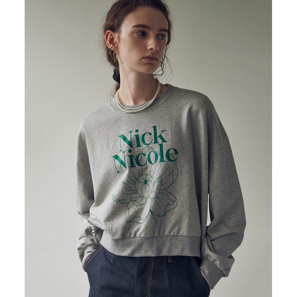 

NICKNICOLE NICOLE NARCISSUS FLOWER CROP SWEATSHIRTGRAY