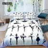 Ballet Dancer Duvet Cover Set Cartoon Dancer Girly Bedding Set Beauty Ballet Quilt Cover Twin Queen King Microfiber Bedclothes Three Piece Set
