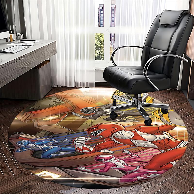 Power Rangers Chair Mat   Round Carpet for Home Decor, Office Use, Bedroom, Living Room, Gift Idea0283b