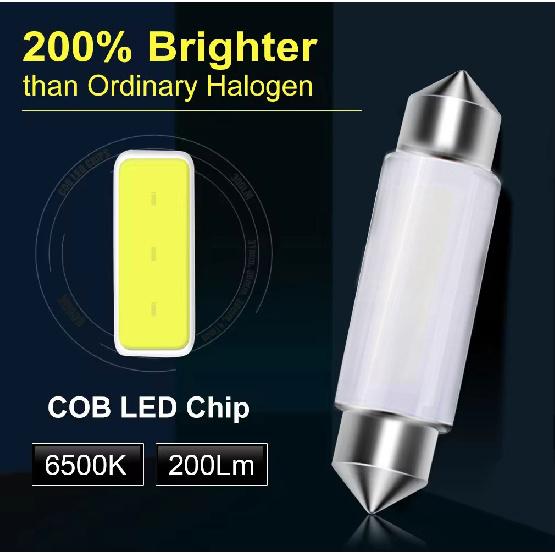 4/10 PCS C5W Festoon 31mm 36mm 39mm 41mm LED Bulbs COB 12V 6000K White Car Interior Dome Maps Reading Trunk License Plate Lights Dome Lights 6