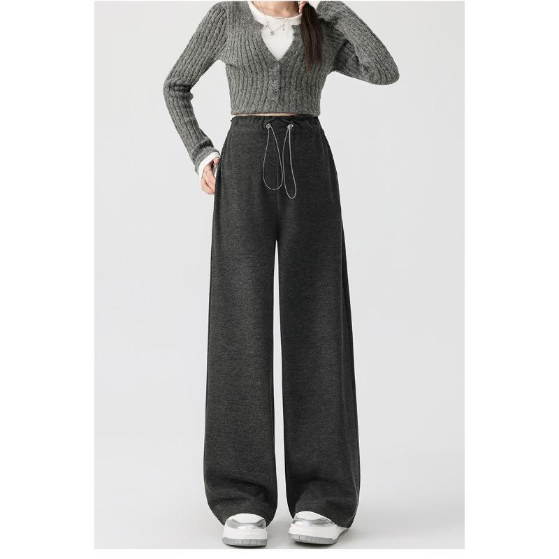 Pregnant women's glutinous rice wide-leg pants spring, autumn and winter fleece thickened outer wear casual support warm long leggings autumn wear
