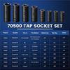 SHGO-Tap For Socket Set, 70500 8-Piece 1/4"& 3/8" Drive Taps For Socket Wrench Set Use, 1/2"& 1/8" NPT Taps For Sockets Adapter