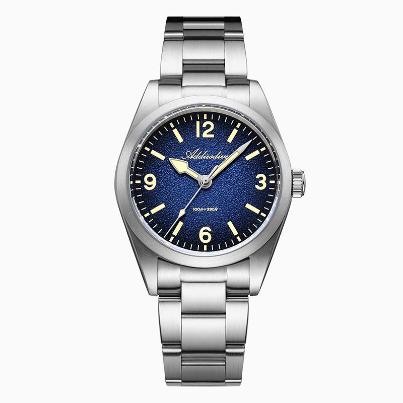 ADDIESDIVE Men’s Waterproof Quartz Watch AD2544 316L Stainless Steel C3 Retro Luminous Sapphire Fashion 37MM Wristwatch For Men