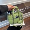 New High-end Lychee Pattern Love Contrasting Platinum Bag Portable Shoulder Crossbody Women's Bag