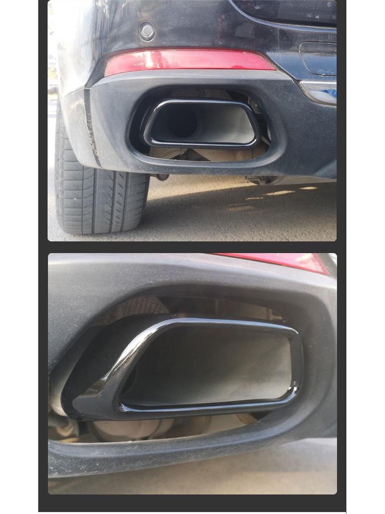 BMW X5 (2018) Black Stainless Steel Exhaust Tip Tailpipe Frame Accessory