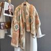 Soft Faux Cashmere Scarf Women With Paisley Warm Thick Wrap Shawl Winter