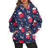 Women's Fashion Long Sleeve Hooded Christmas Printed Top Sweatshirt