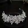 European Style New Luxurious and Atmospheric Zircon Flower Bride Wedding Crown Headdress Crown Tiara Hair Accessories