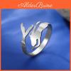 Rings Mermaid For Exquisite Women Girls Stainless Steel Adjustable Open Finger Ring Female Jewelry Valentines Day Gift