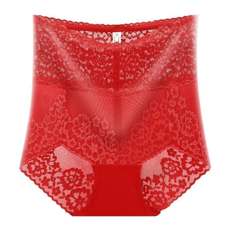 Hoher Taillen Sexy Spitze Unterwäsche Damen Nahtlos Bauchstraffend Taillenstraffend Übergröße Straffend Bequem Atmungsaktiv Dünn Dreieckige Slips