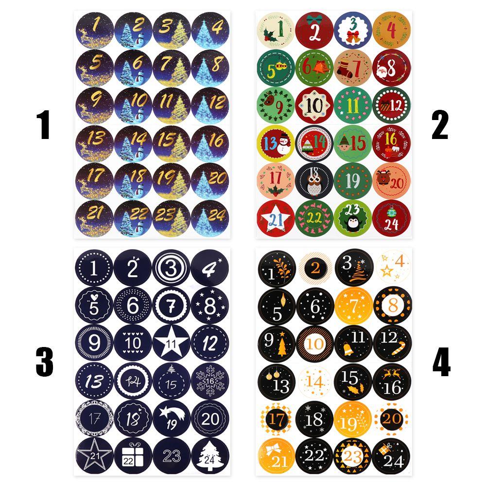 Packaging Sealing Merry Christmas Adhesive Label Number Stickers Paper Stickers Advent Calendar