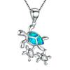 Opal Cute Exquisite Opal Turtle Necklace Earrings Three-piece Accessories