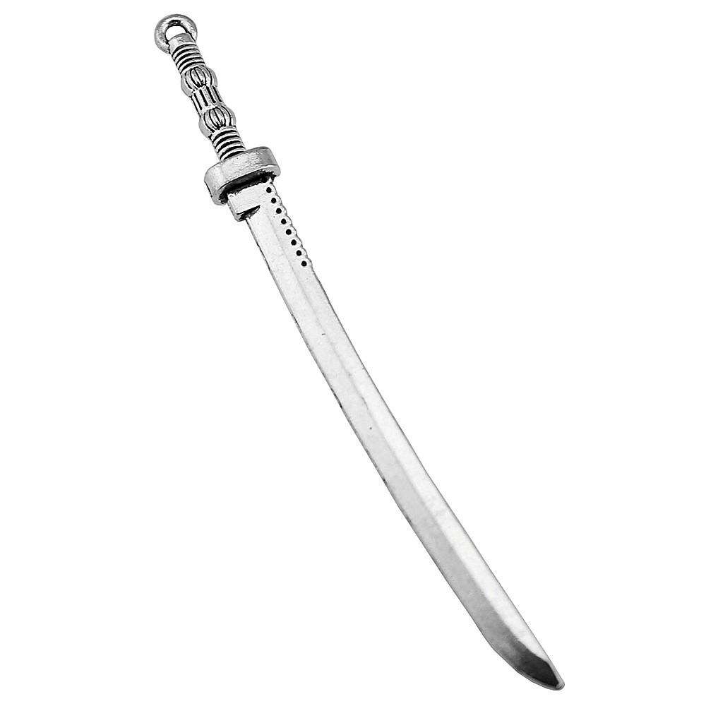 Anime Charms Multi Color Medieval Sword Pendants For Fantasy Warrior Themed Jewelry