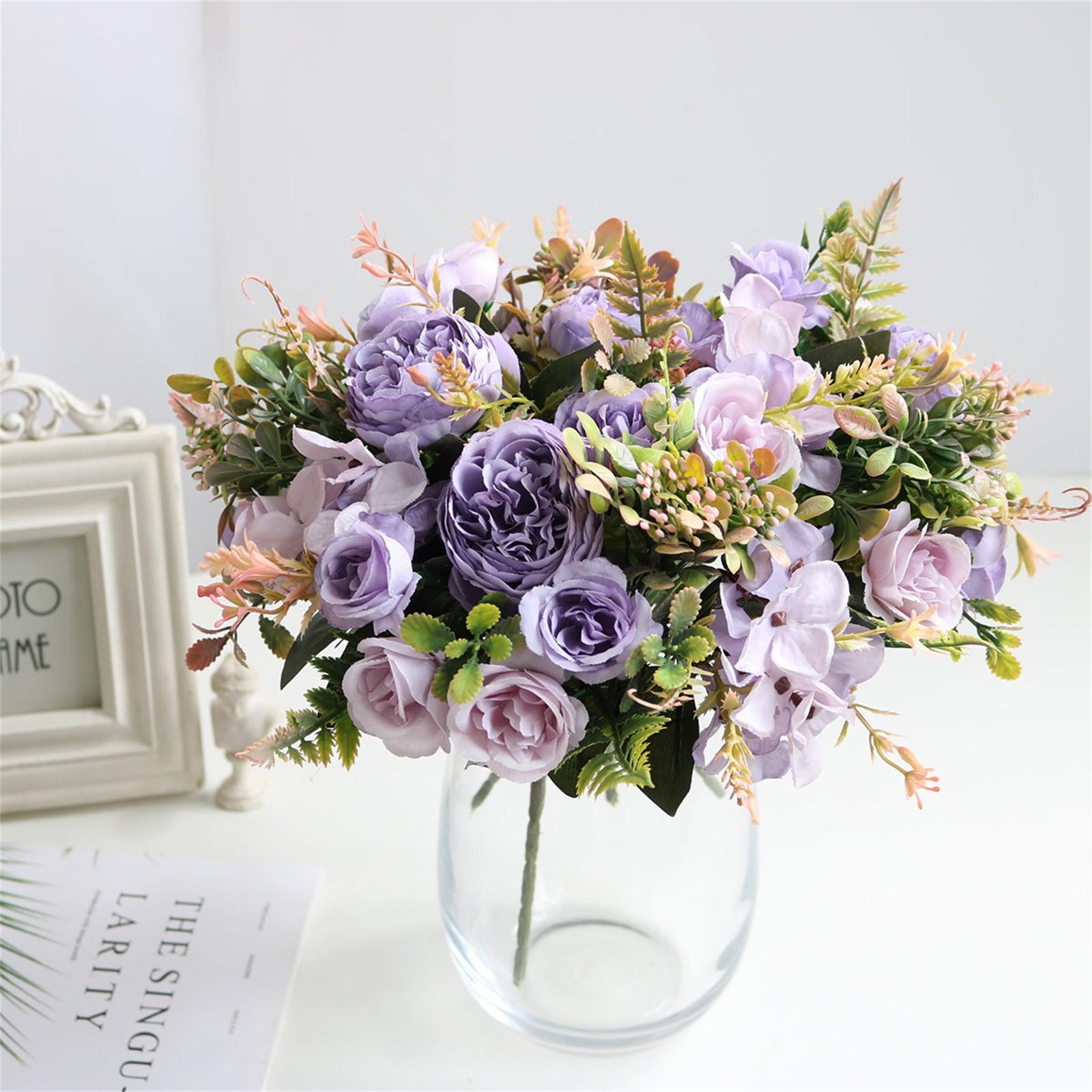 

Искусственный цветок пиона Шелковая роза Букет невесты Свадебный дом День святого Валентина Декор Аксессуары Подарок Искусственное растение Гортензия One Size фиолетовый