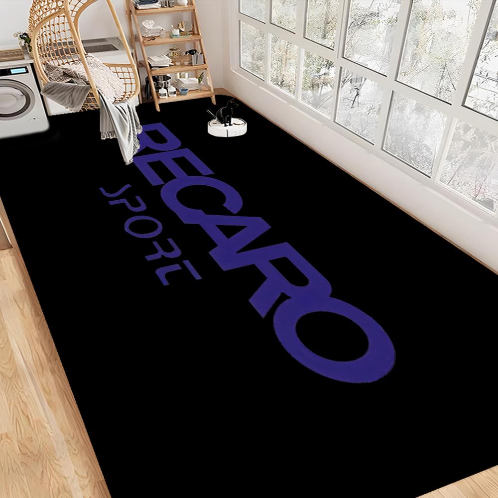 Recaros Logo Fußmatte für die Vordertür Rutschfest Wasserabsorbierend Langer Streifen Kissen Schlafzimmermatte Bettvorleger