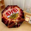 VfB Stuttgart FC Automatic 3‑Fold Umbrella 8‑Rib Windproof Folding Umbrella Sun Rain Protection For Outdoor Travel Daily Use