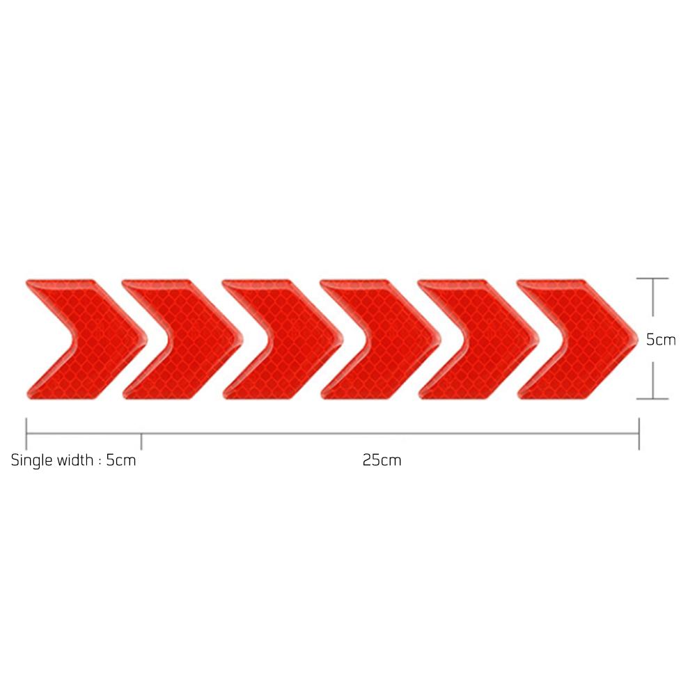 12Pcs/Set Car Reflective Sticker Arrows Pattern Warning Decals For Motorcycle Auto Tail Bar Bumper Safety Car Decor Accessories