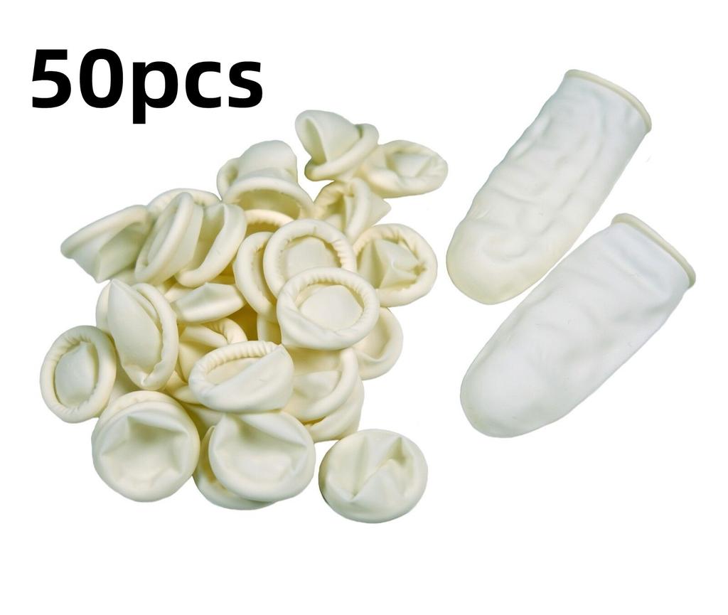 50/100Pcs Disposable Fingertips Protector Gloves Natural Rubber Non-slip Anti-static Latex Finger Cots Fingertips Durable Tool