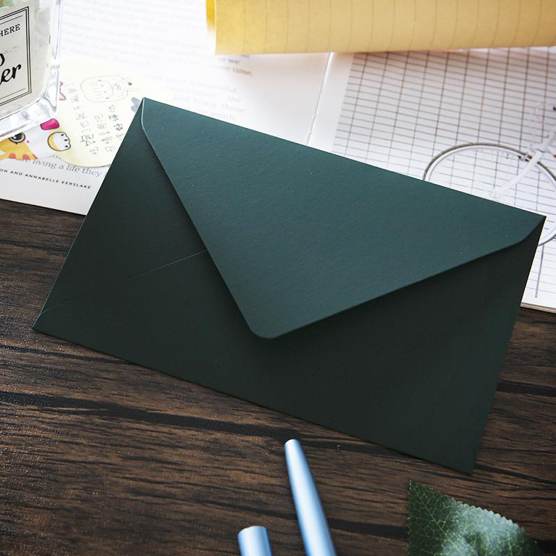5pcs Thick Green Envelopes 250g High-grade Paper Envelopes Letter Pads Wedding Party Invitations Cards Postcards Cover Cash Bag