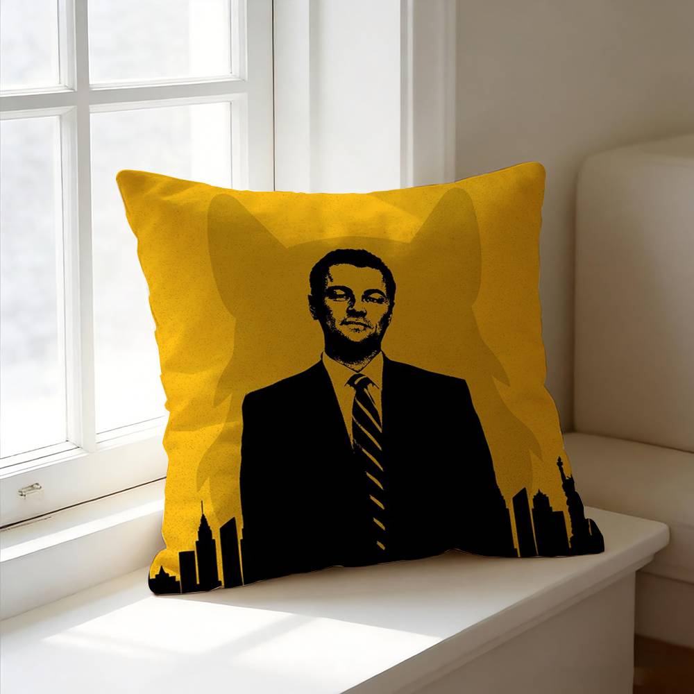 T-The Wolf of Wall Street MOVIE Square Double-Sided printed Pillow Case Bedroom Bedside Pillow Sofa Cushion Cover