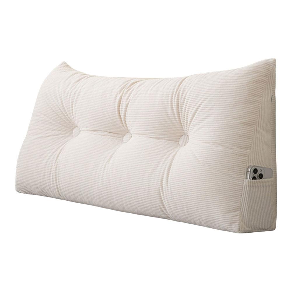Triangular Wedge Headboard Pillow with Side Pockets Positioning Support Ergo-Triangle Headrest Lumbar Support Bed Backrest