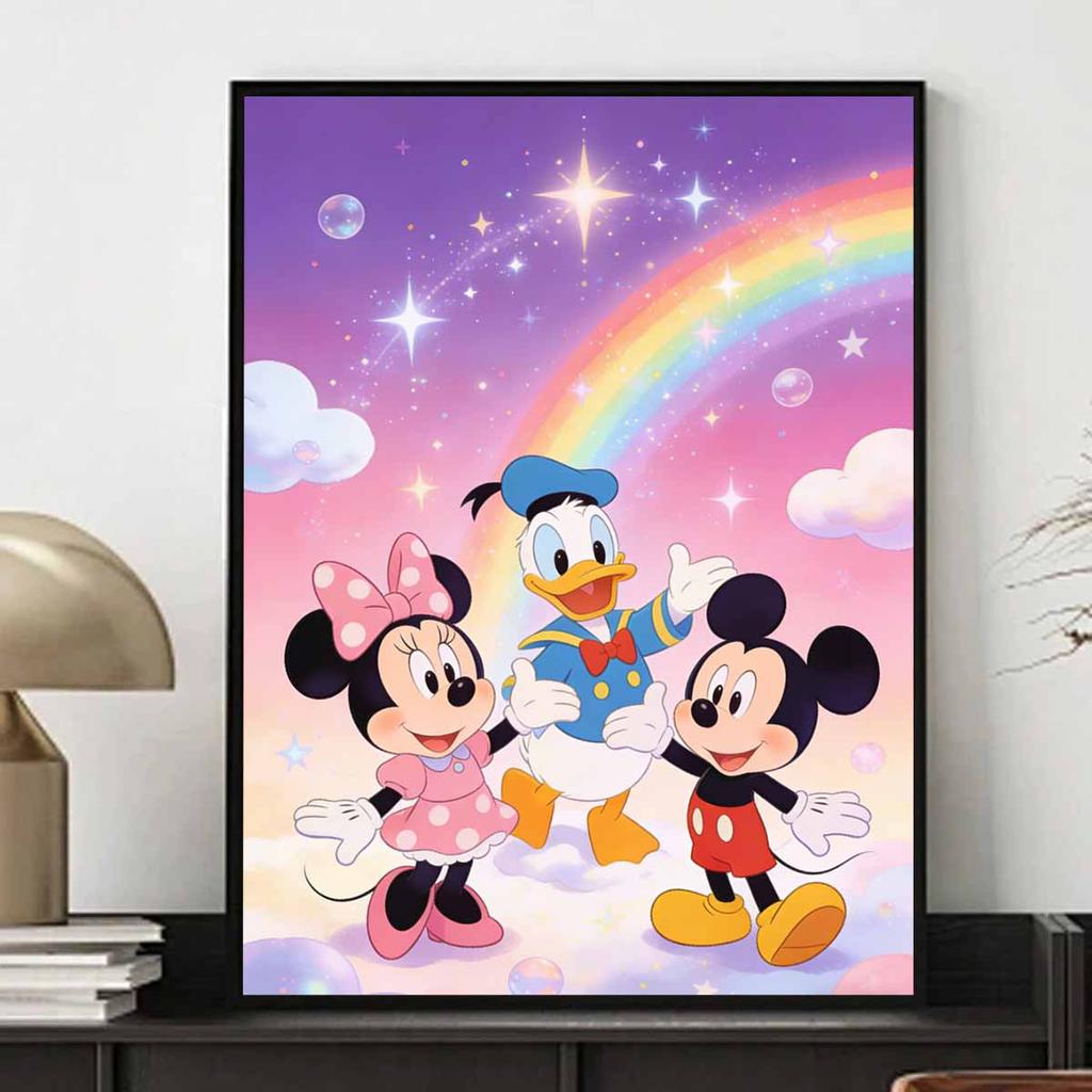 Disney Diamond Art Painting Kit Mickey Minnie Donald Rainbow Home Wall Decor Handmade Gift for Her