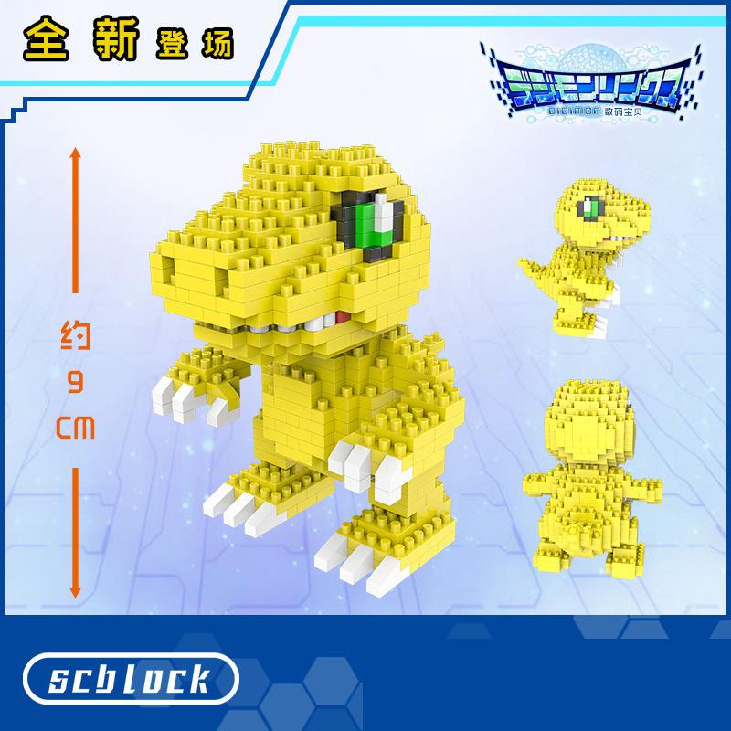 Digitální monstrum Agumon Gabumon Mini stavebnice Piyomon Greymon DIY Mikro cihličky Tentomon Gomamon Figurky Hračky Pro děti Dárek