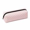 Polka Dot Pencil Case Set Large Capacity Canvas Zipper Pen Pouch for Students School Office Travel Makeup Storage