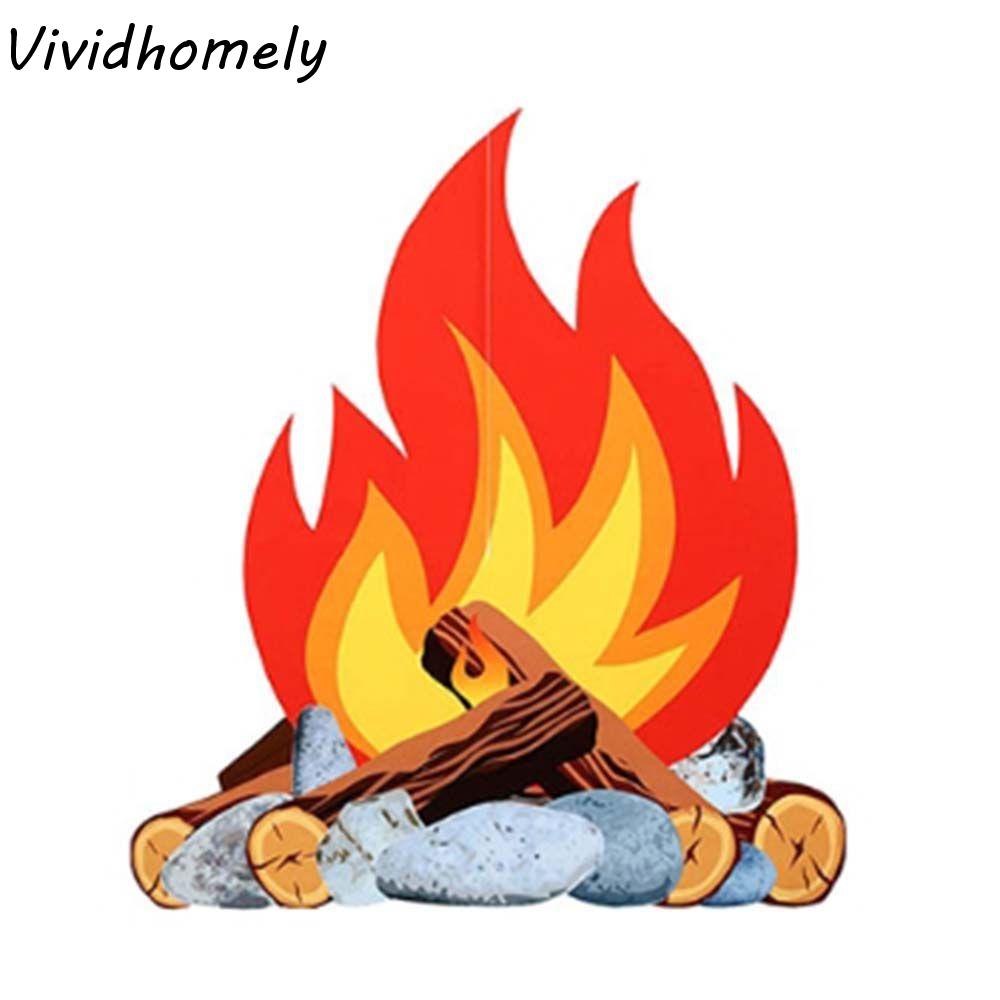 3D Festival Christmas Party Decor Camping Fire Cardboard Flame Halloween Decoration Artificial Bonfire Paperboard Campfire