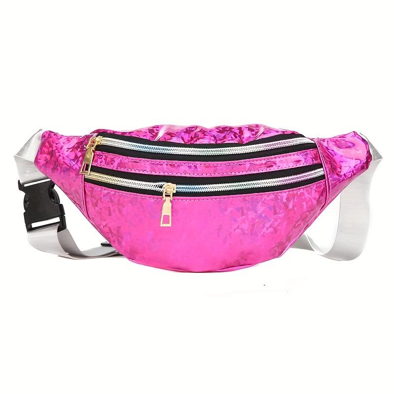 

Waist Bag Women S Laser Holographic Sequin Chest Bag Shoulder Bag Crossbody Bag Female Versatile Bag Trendy Outdoor Sports Fashion Mobile Phone Bag гарячі рожевого кольору