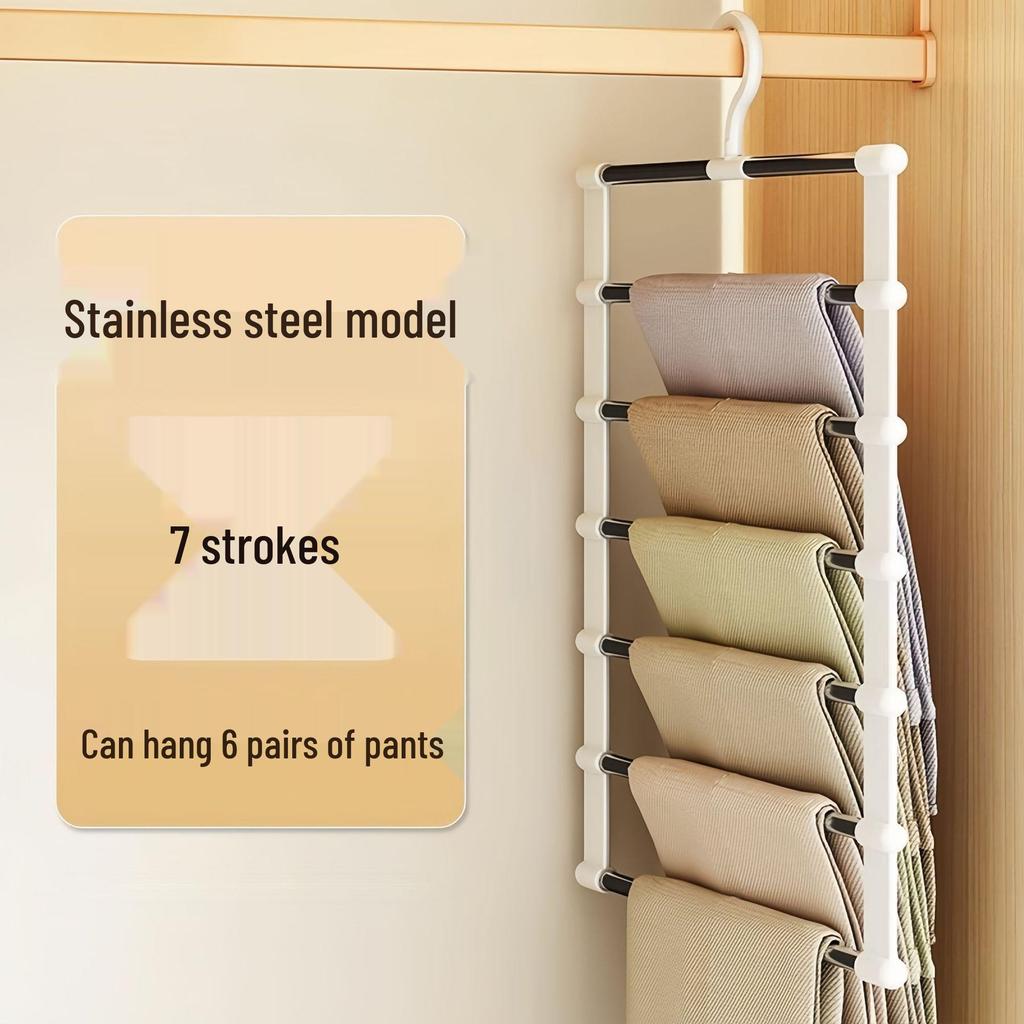 Magic Multi-Layer Folding Pants Hanger - Space-Saving, Non-Marking, Home Wardrobe Organizer