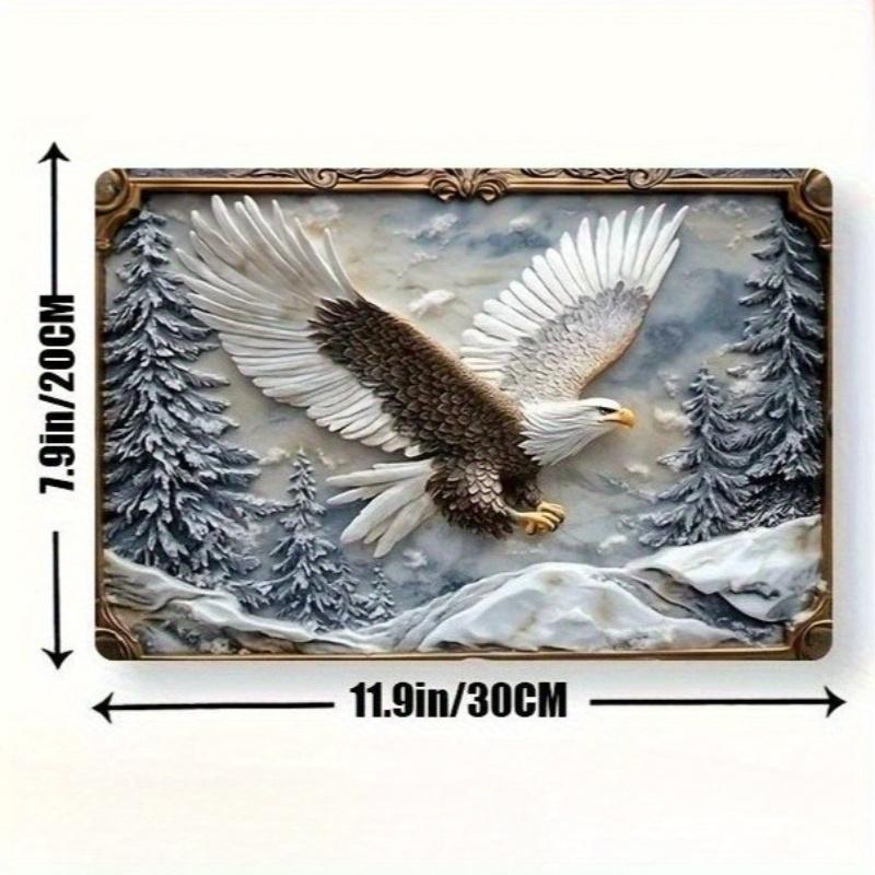 

Плаский 2D 30*20 см, Квадратна дерев яна табличка на тему орла, Універсальний декор для дому, бару, кухні та ін., Багатоцільове використання, Декоративний настінний плакат. 30*20cm