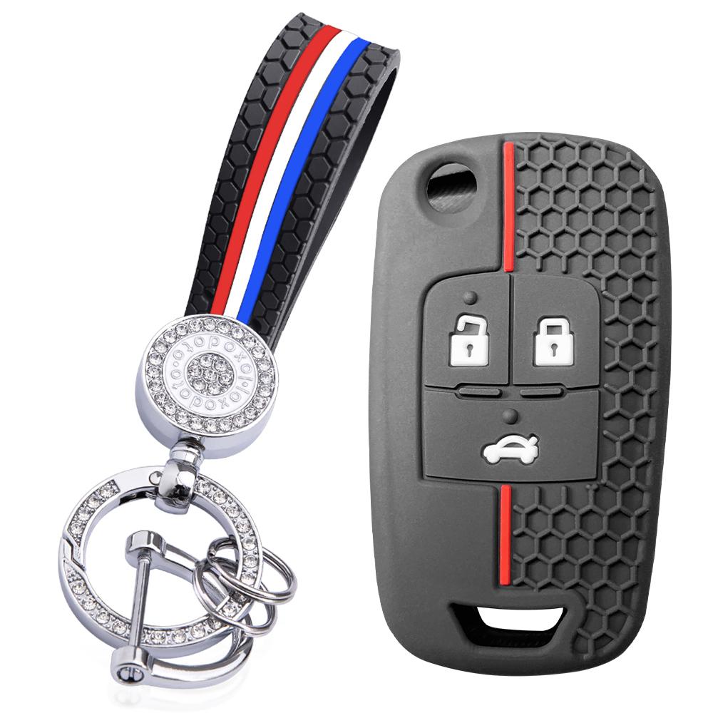 For Chevrolet Cruze Aveo S10 Axis Rawon P4 3 Buttons Silicone Remote Key Cover Holder Shell Case Key Protective Sheath Keychain