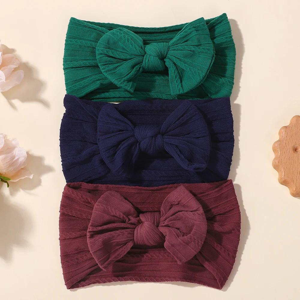 3Pcs Solid Color Baby Headband for Children Hair Band Elastic Nylon Newborn Headbands Soft Turban Headwrap Kid Hair Accessories