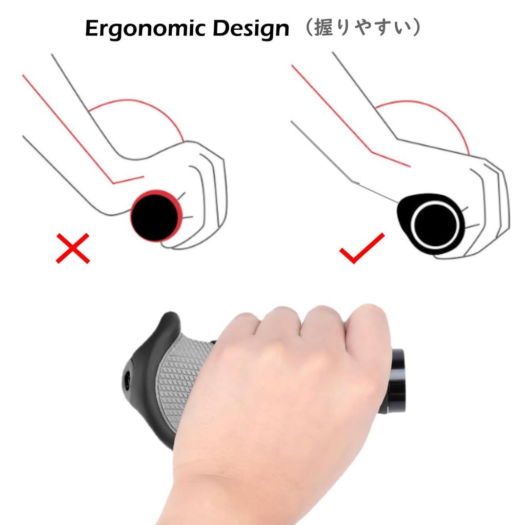 TRIWONDER Bicycle Grip MTB Cross Bike Handle Grip Ergo Rubber