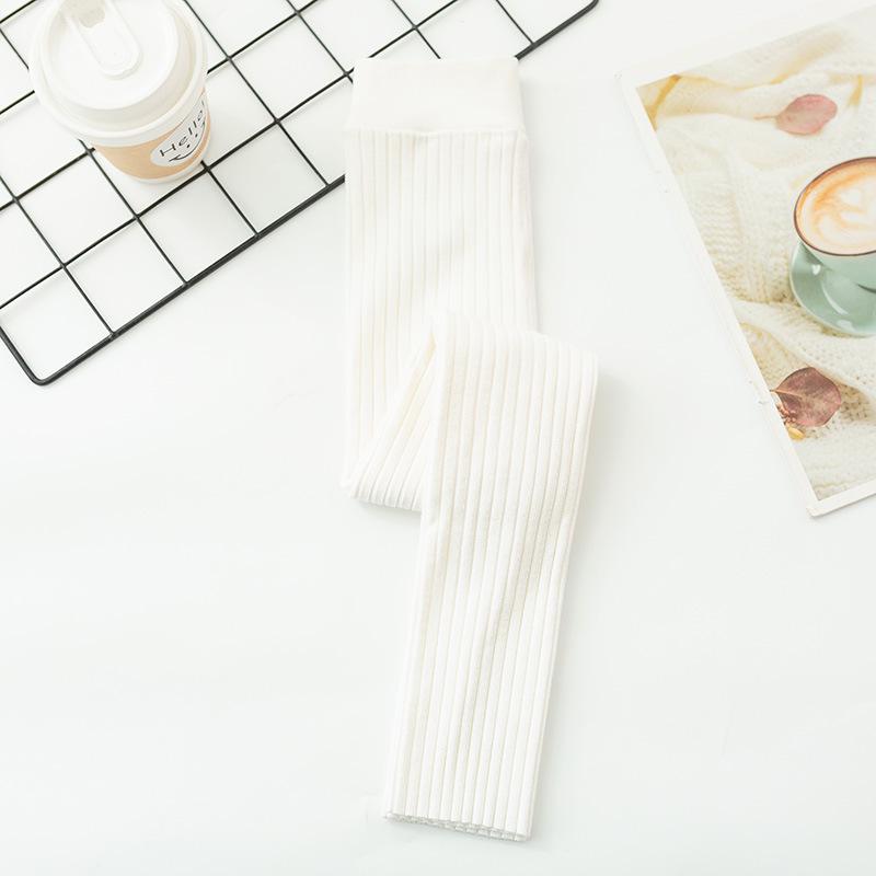 Girls' Nine-Point Footed Seamless Leather Tights - Traceless Children's Base Layer and Outerwear Pants